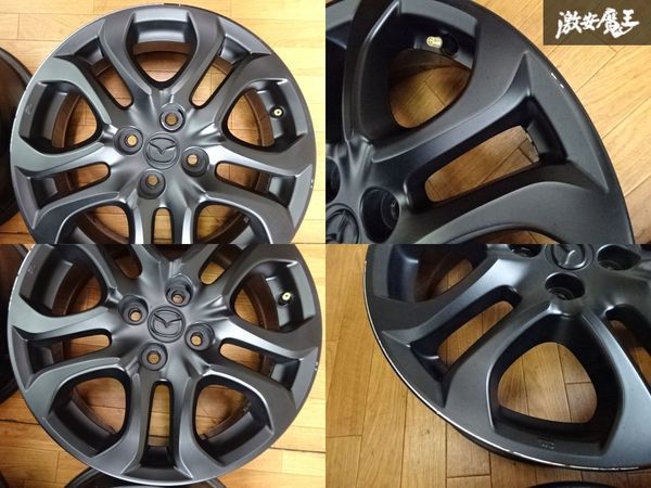 マツダ純正 DJ5FS デミオ ホイール 16インチ 5.5J +40 PCD100 4穴 4本 マッドブラック塗装品 ★ 棚1H21_画像5