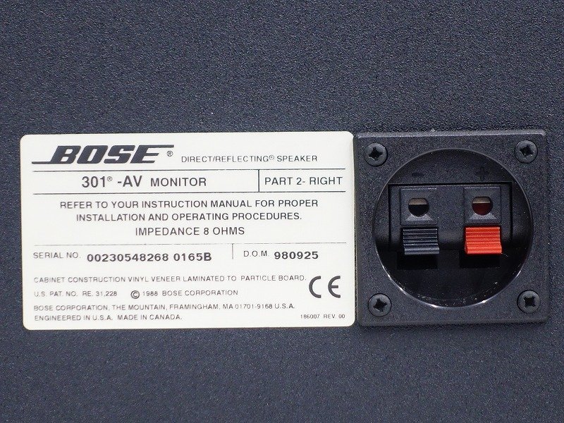 △▽BOSE 301-AV Monitor スピーカーペア 301AVM ボーズ △▽BOSE 301-AV Monitor スピーカーペア 301AVM ボーズ