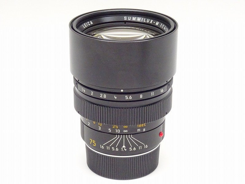 *0Leica SUMMILUX-M 75mm F1.4 camera lens seeing at distance single burnt point M mount Leica 0*0128650010*