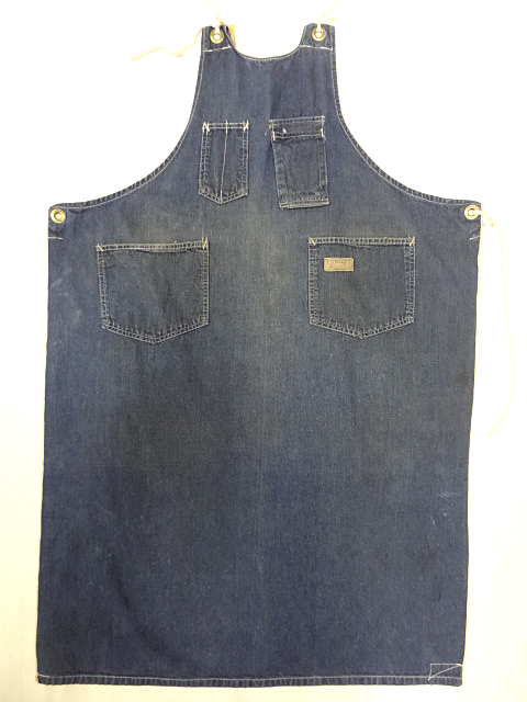  Vintage Carter's 50S 60S indigo Denim ear attaching apron Work wear working clothes color .. Union ticket atmosphere scad brand Indigo 