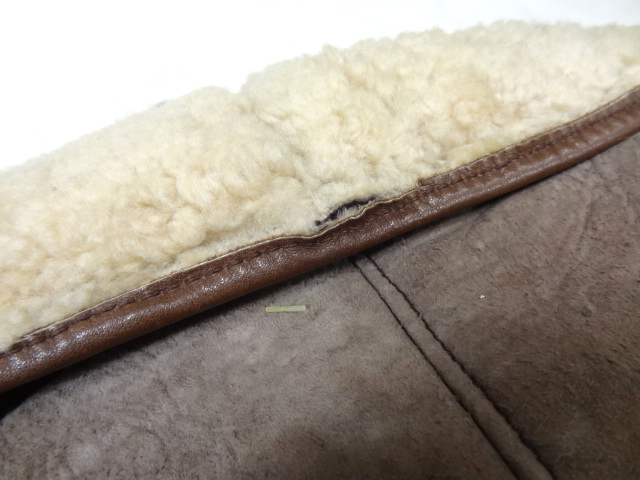  Vintage 70S мутон шаль цвет Pachi poke пальто жакет cut off лучший натуральный цвет 2 цветный овчина редкость .