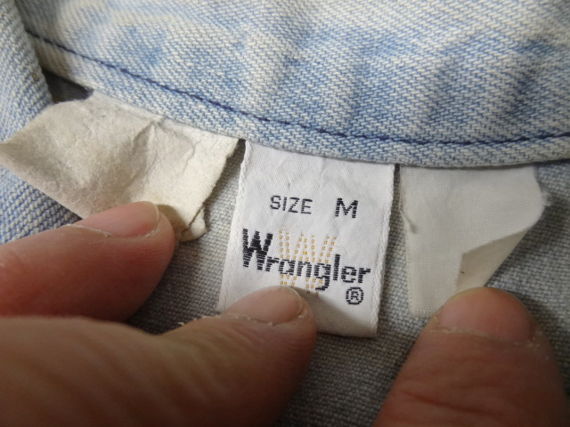  Vintage WRANGLER Wrangler 70S индиго Denim 4P рубашка жакет hipi- цвет .. ставрида японская атмосфера унисекс USA размер M.