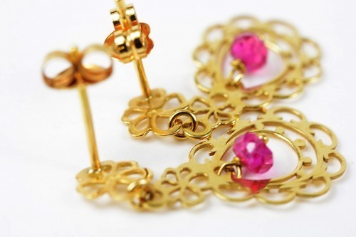 [ super-beauty goods ] Star Jewelry earrings K18YG ruby 