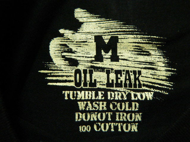 OIL LEAK Rockers Delight 半袖 Tシャツ M 黒 れ0870　身幅約50cm バイカー スカル_画像4