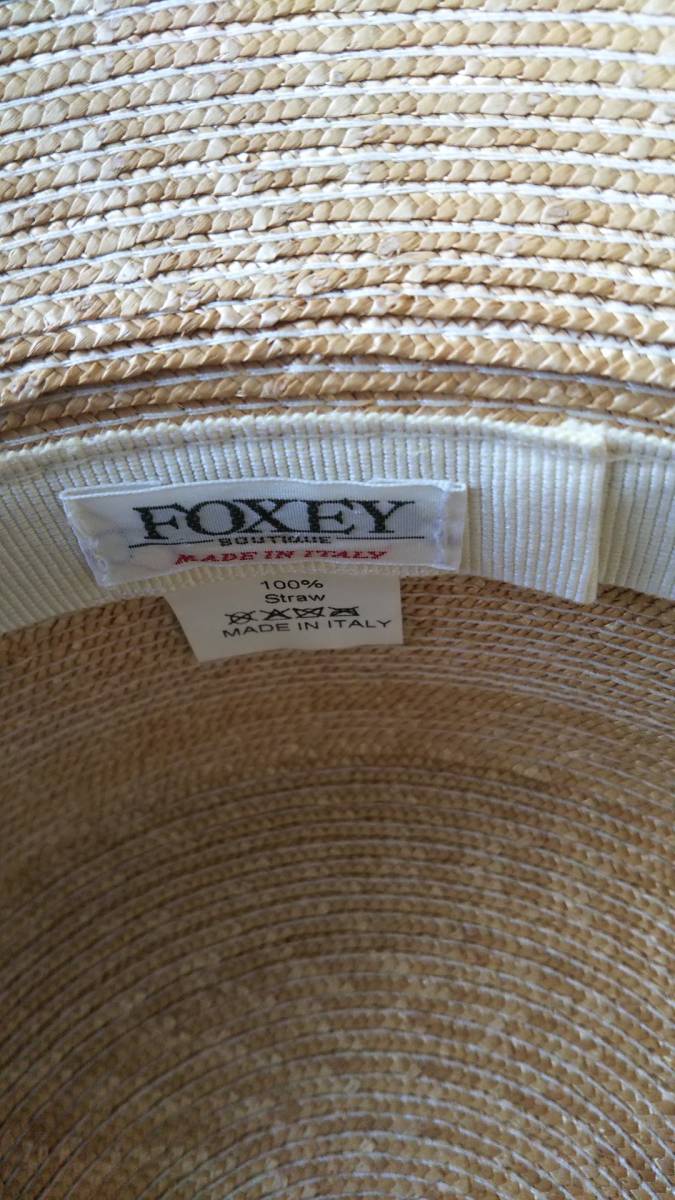 FOXEY☆未使用ストローハット グログランリボン黒 専用箱付