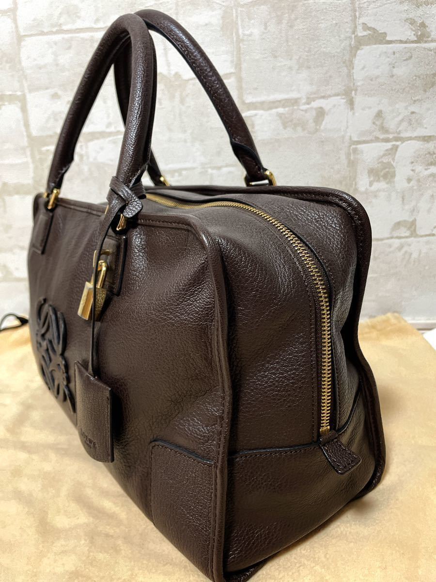 美品!LOEWE ロエベ アマソナ 35 ハンドバッグ ダークブラウン