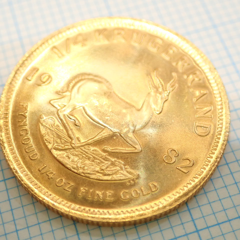 □K22クルーガーランド金貨 1/4オンス 1982年 南アフリカ 1/4oz コイン