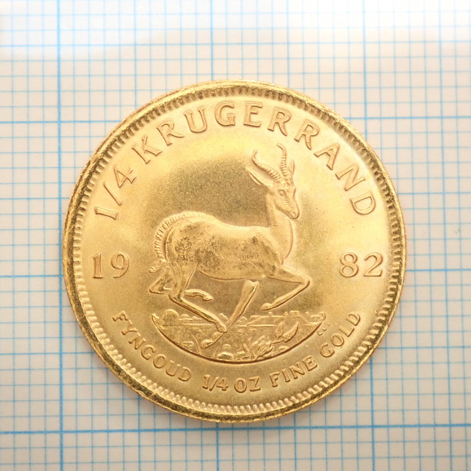 □K22クルーガーランド金貨 1/4オンス 1982年 南アフリカ 1/4oz コイン