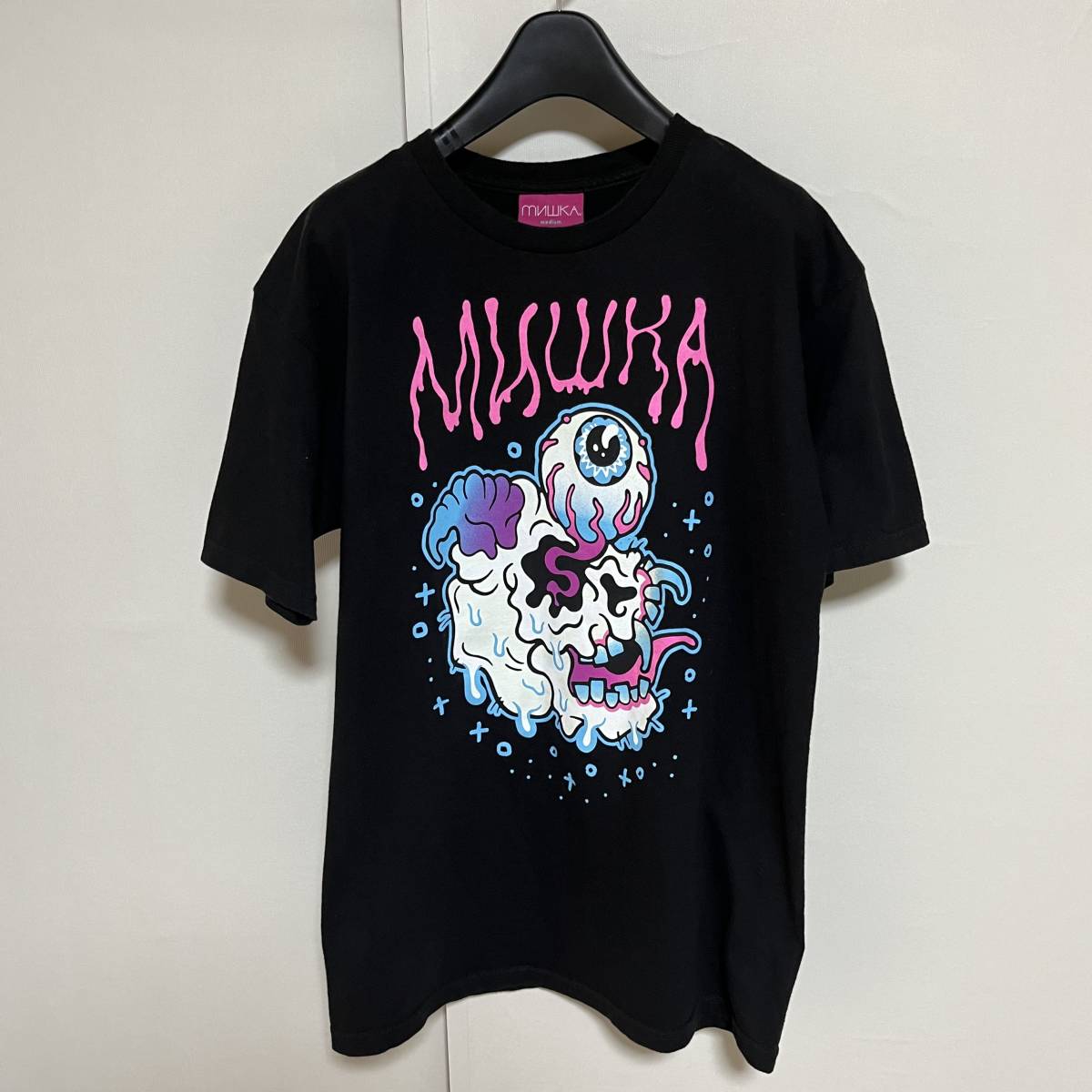 MISHKA ミシカ スカル 目玉 Tシャツ 黒 M 美品 管理B1365_画像1