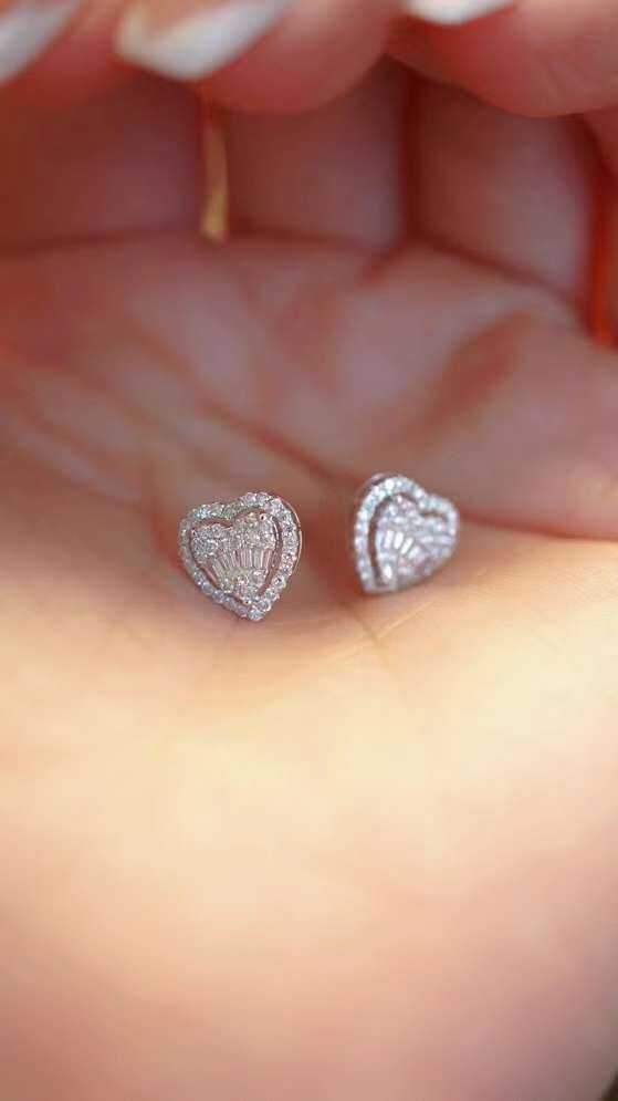 ハート形 天然ダイヤモンドピアス0.38ct k18 | contifarma.pe