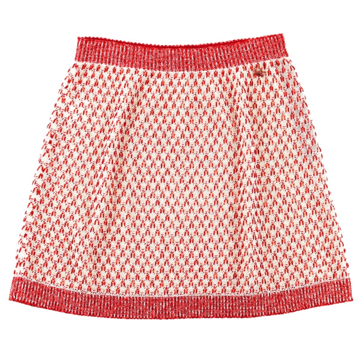 美品 シャネル P56 ココマーク 台形スカート レディース 赤 白 36