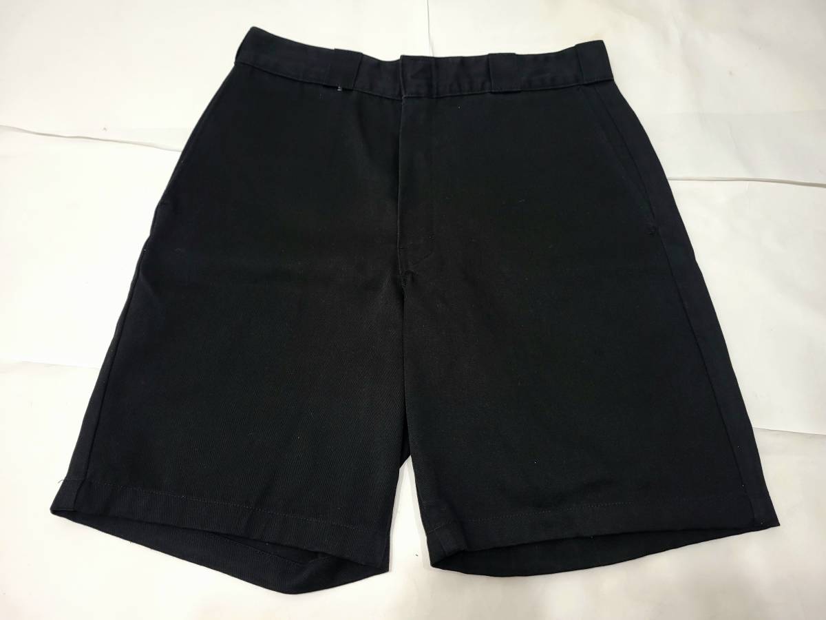 良好 90s USA製 DICKIES ディッキーズ ワークパンツ ショーツ 黒 w32 90年代 アメリカ製 ビンテージ