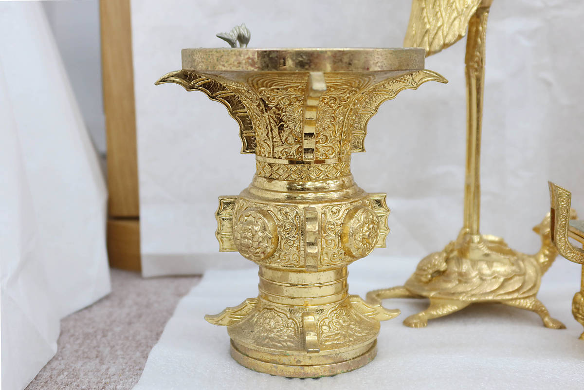 仏壇仏具】浄土真宗大谷派(東本願寺)用仏具 五具足 花立、香炉 仏壇仏具】浄土真宗大谷派(東本願寺)用仏具 五具足 花立、香炉