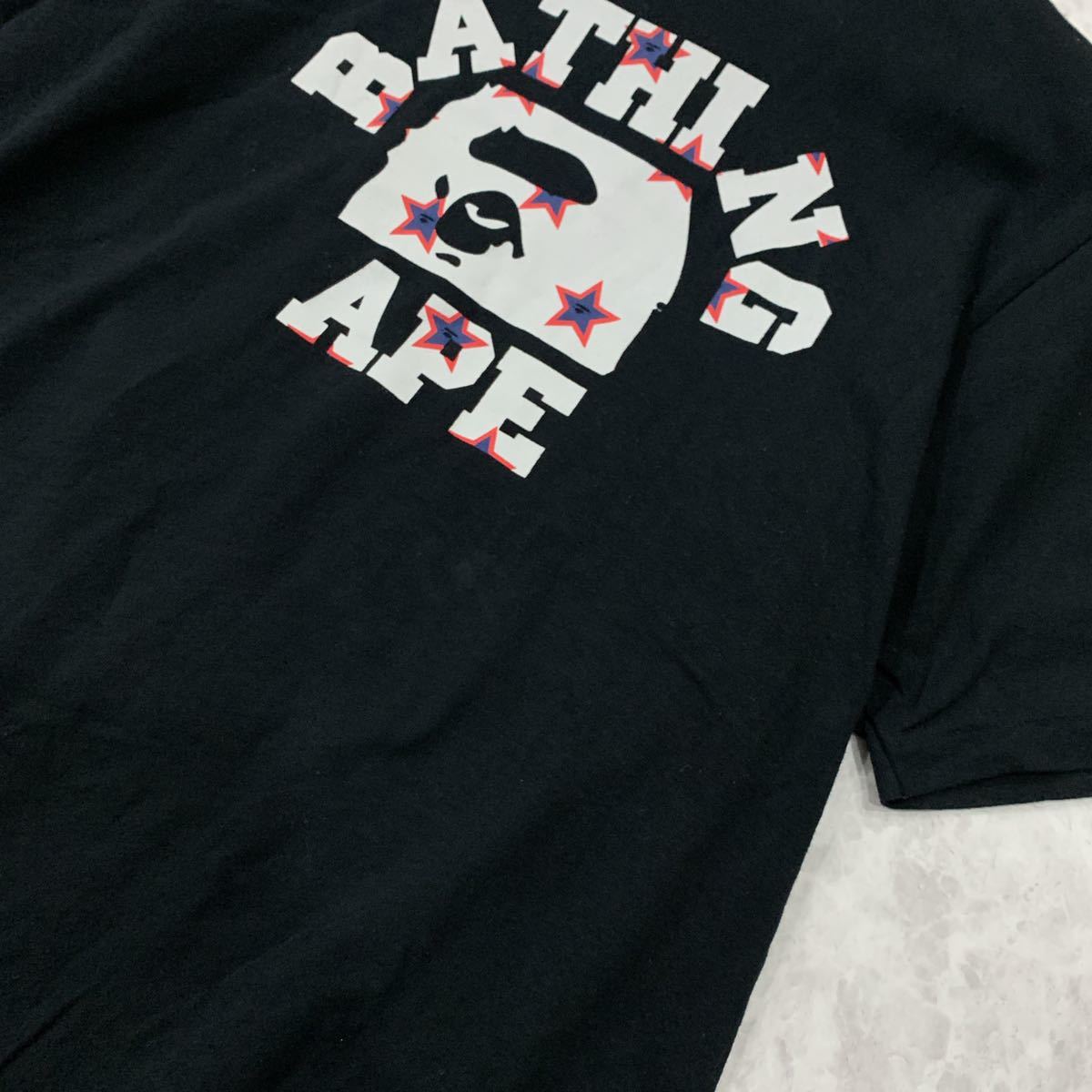 WW ＊ 都会のストリートウェア '人気デザイン' A BATHING APE エイプ BAPE 半袖 ロゴプリント Tシャツ / カットソー sizeL メンズ トップス_画像8