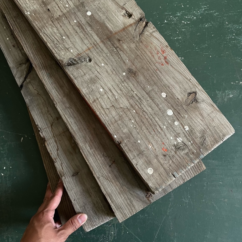 足場板 1m DIY ハンドメイド 木材 古材 棚板 床材 壁材 家具 アンティーク ヴィンテージ BSY-3151_画像1