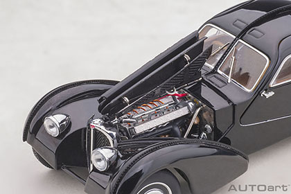 購入日本AUTO art 50946 1/43 ブガッティ タイプ57SC アトランティック 1938 （ブラック／ディスクホイール） 乗用車