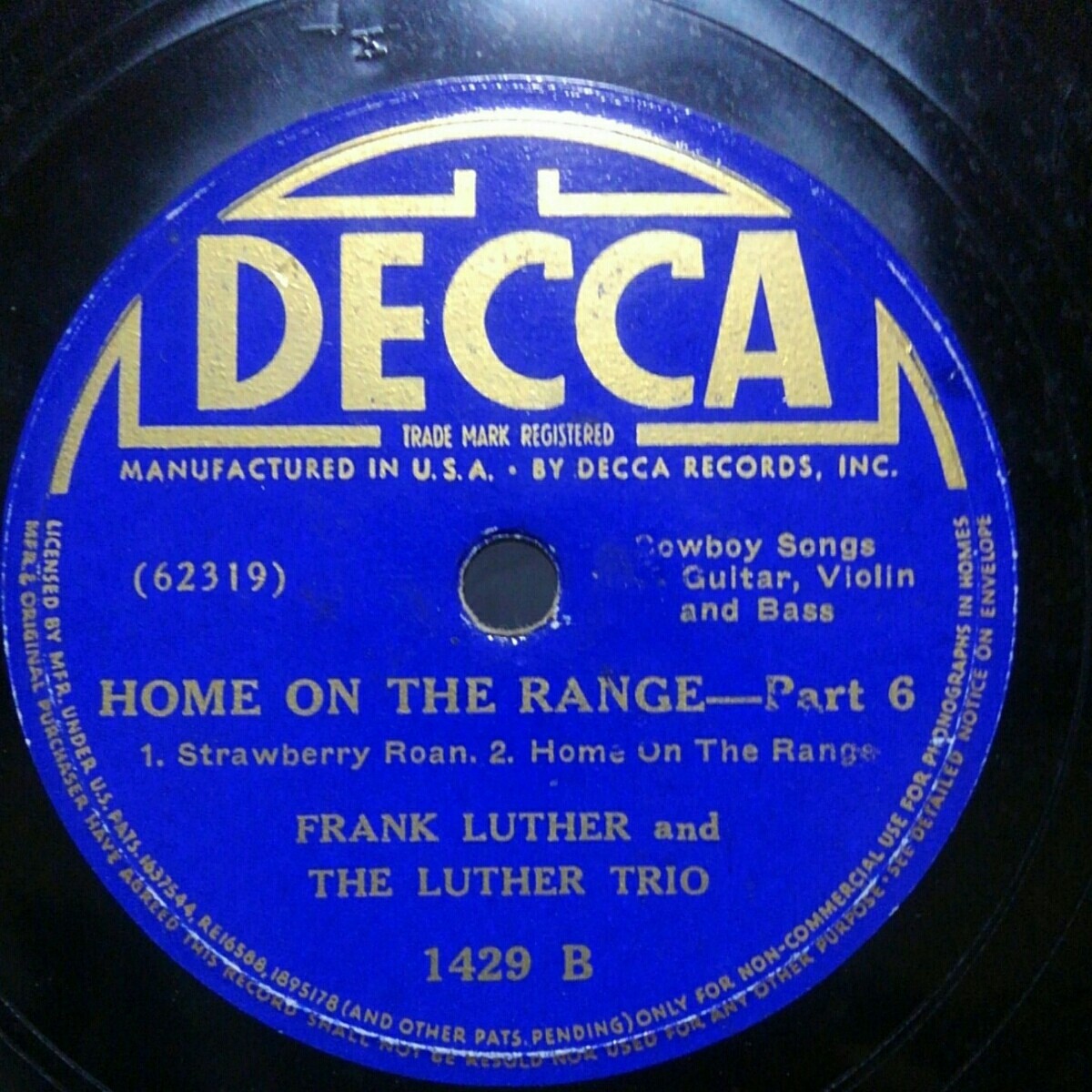 SP盤10吋3枚で)フランク・ルーザーFrank Luther／children songs＊home on the rangeの画像7