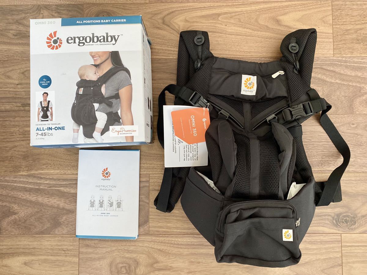 【新品未使用】ergobaby omni 360 オニキスブラック onyx black エルゴベビー 抱っこひも クールエアーメッシュ オムニ 黒