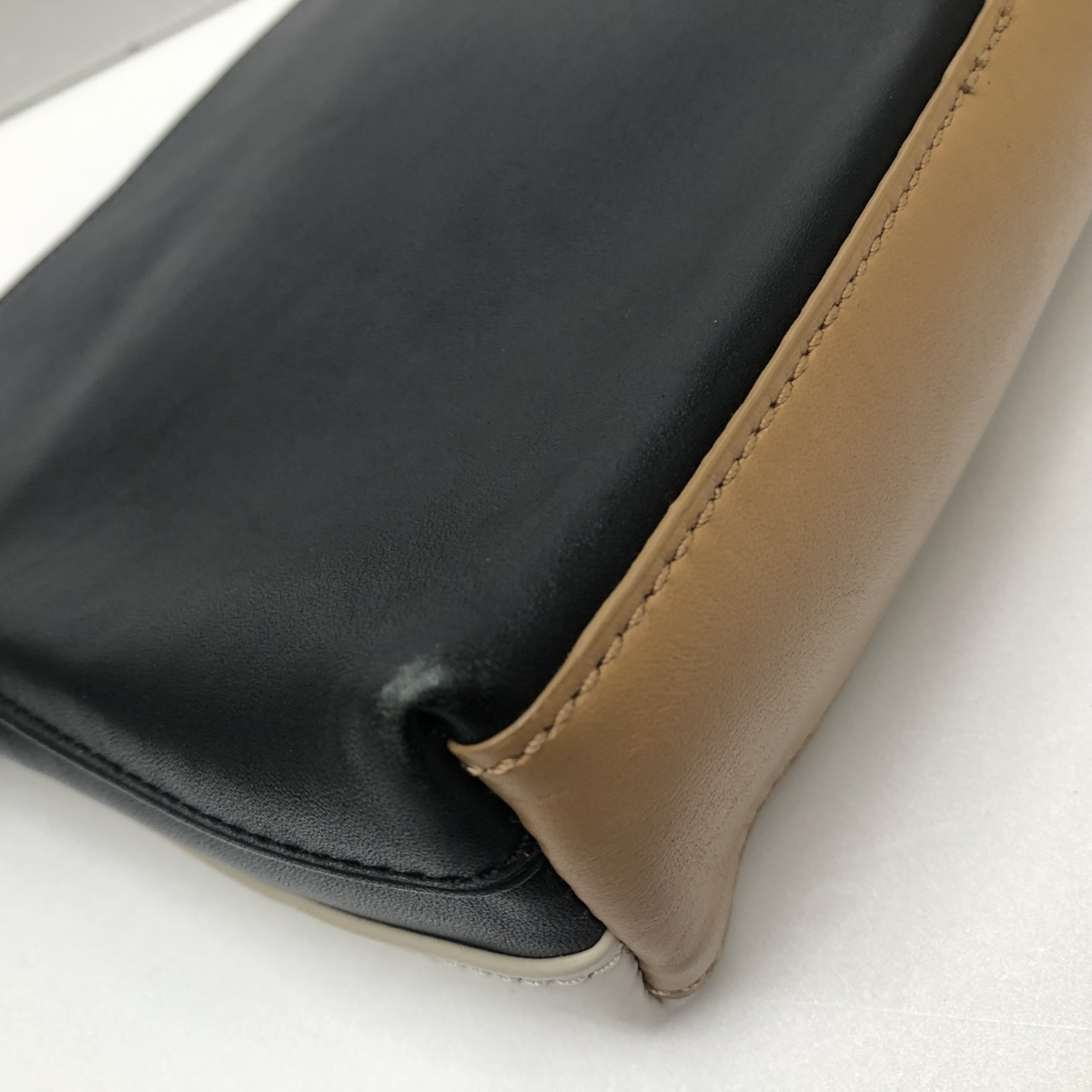*3.1 Phillip Lim 3.1 Philip rim bai color white × black leather second bag pouch /T09000