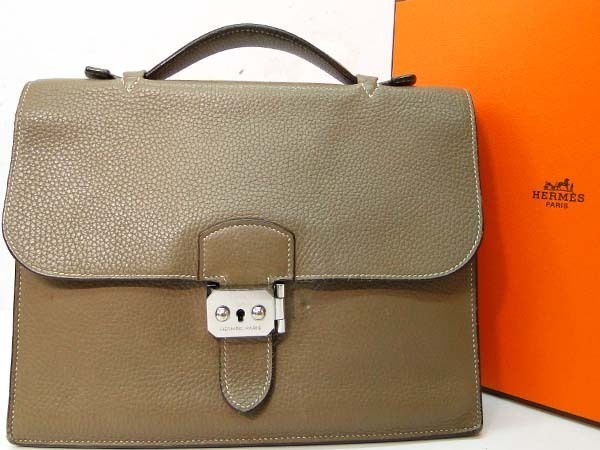 ●本物 HERMES エルメス サックアデペッシュ27 ハンドバッグ ビジネスバッグ □J刻印 エトープ トリヨンクレマンス 2006年製造