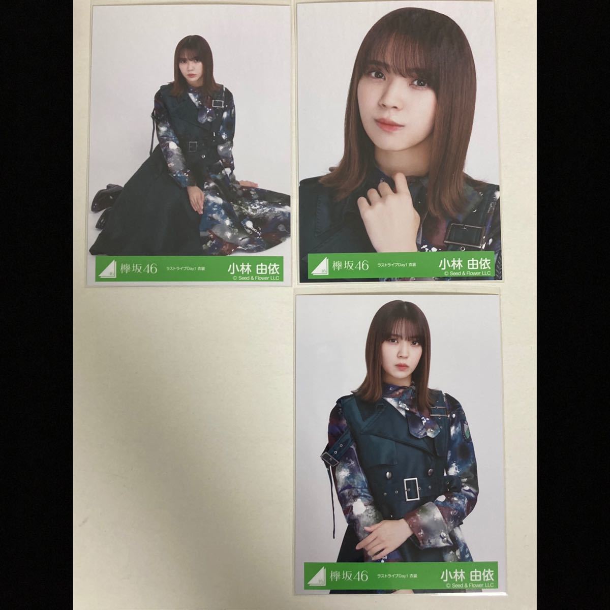 【 欅坂46 小林由依 ラストライブ Day1 衣装 生写真 セミコンプ 3枚セット 】櫻坂46 ヨリ チュウ 座り_画像1