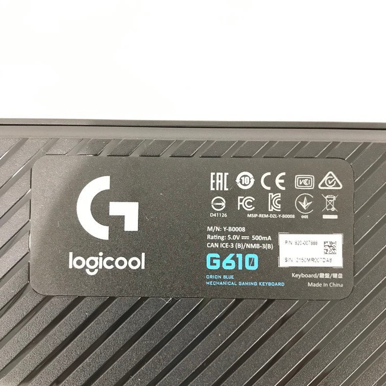 ※送料着払い※【1775327】Logicool ロジクール G610 キーボード マウス_画像6