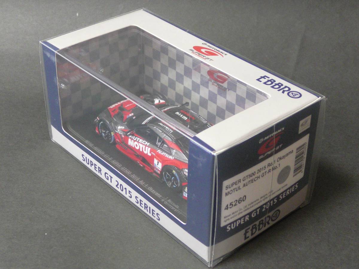 未展示 1/43 EBBRO 2015 MOTUL AUTECH GT-R Rd.1 Okayama GT500 #1 Super GT スーパーGT モチュール NISSAN 日産 ニッサン エブロ 美品 の画像3