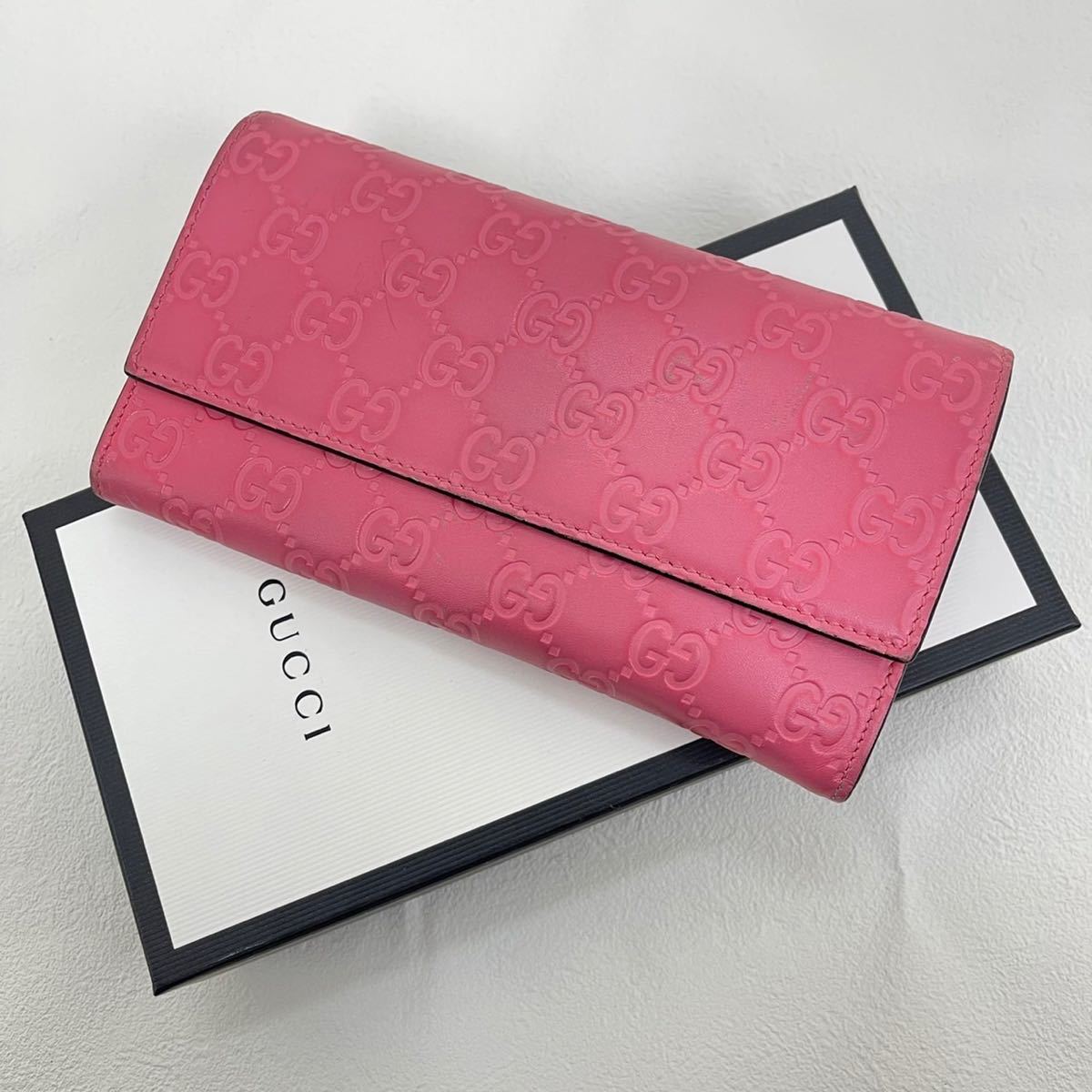 セール品 人気 グッチ GUCCI Wホック 財布 ハートプレート グッチシマ