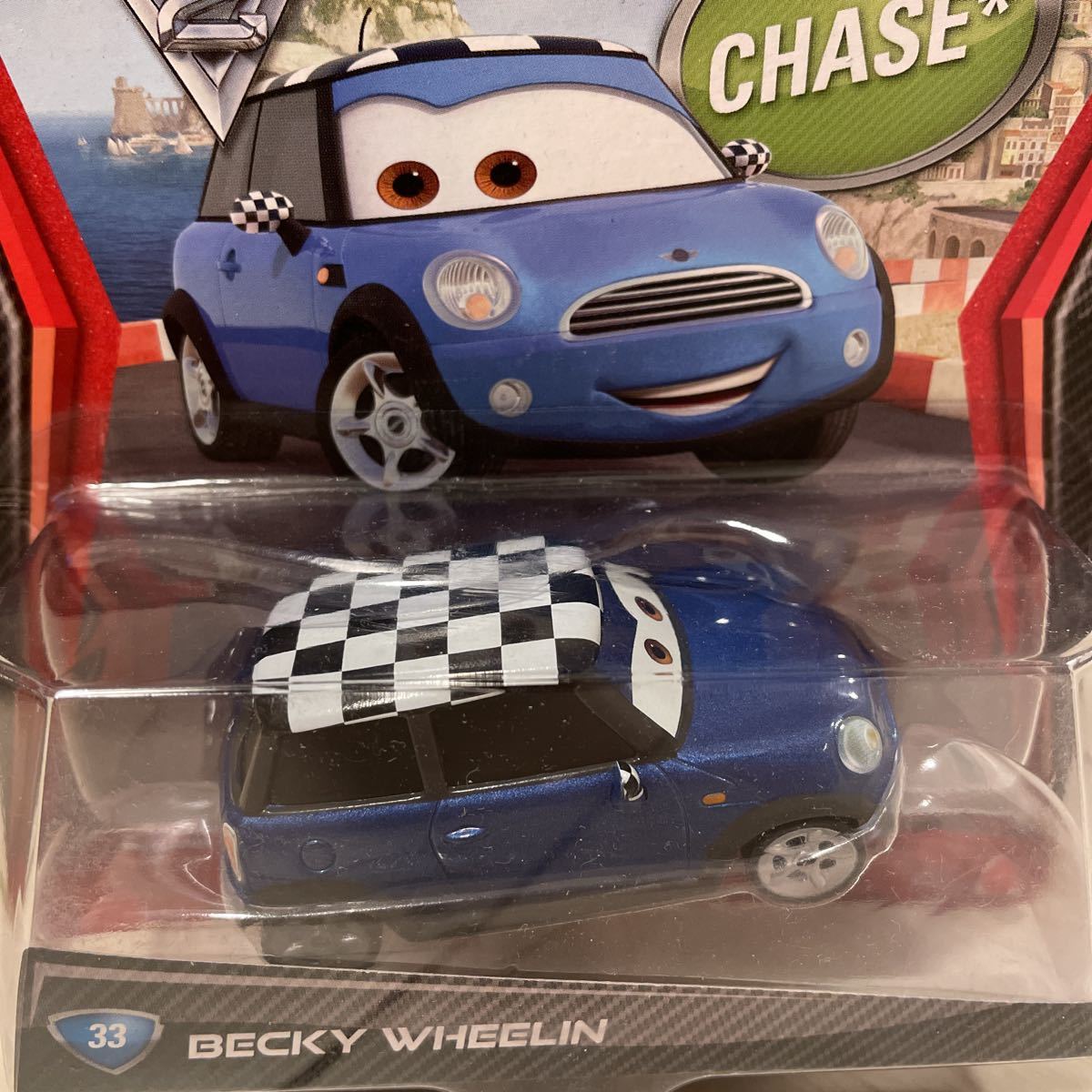 マテル ディズニーピクサー カーズ ベッキー ウィーリン MINI ミニ BECKY WHEELIN CHASE 33 MATTEL CARS ミニカー キャラクターカー_画像3