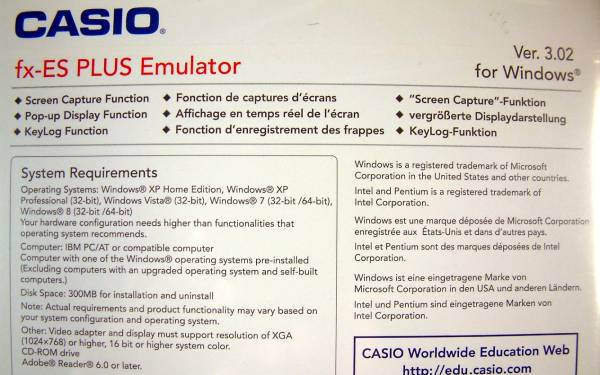 [1710]4971850182962 new goods Casio fx-ES Plus Emulator v3.02 for Windows Casio plus emulator key rog graph scientific calculator for KeyLog