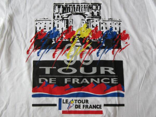 90\'s tool do France 1996 Old T-shirt L Le Tour de France bicycle convention cycling cycle mi gel India u line now middle large .