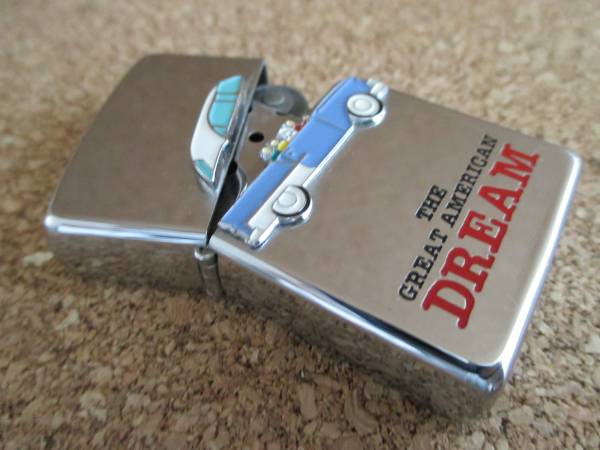 ZIPPO 『THE GREAT AMERICAN DREAM』1996年5月製造 トリック 人３人 犬１匹 オイルライター ジッポ 廃版激レア