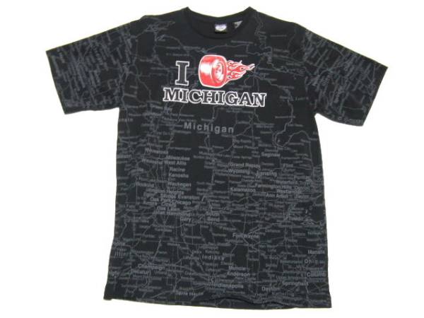 ★ (STATE OF MINE) MICHIGAN プリントTシャツ Mサイズ 黒_画像1