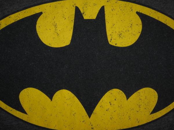 ★古着 美品 OLD NAVY オールドネイビー Collectabilitees BATMAN バットマン 七分袖 Tシャツ M チャコールグレー かすれ加工プリント★_画像3