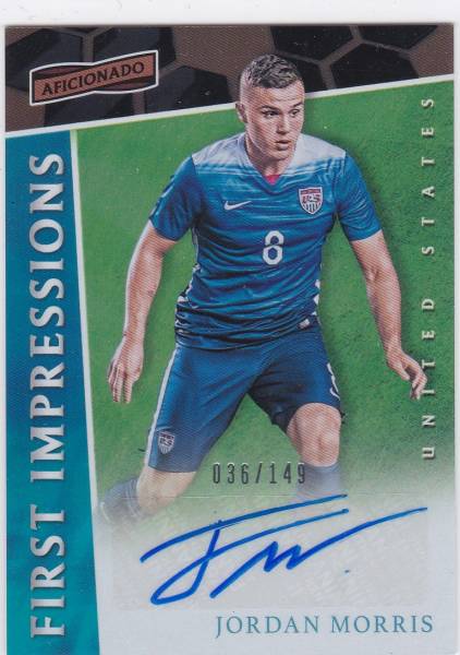 Jordan Morris 16-17 Panini Aficionado auto 直筆サイン /149_画像1