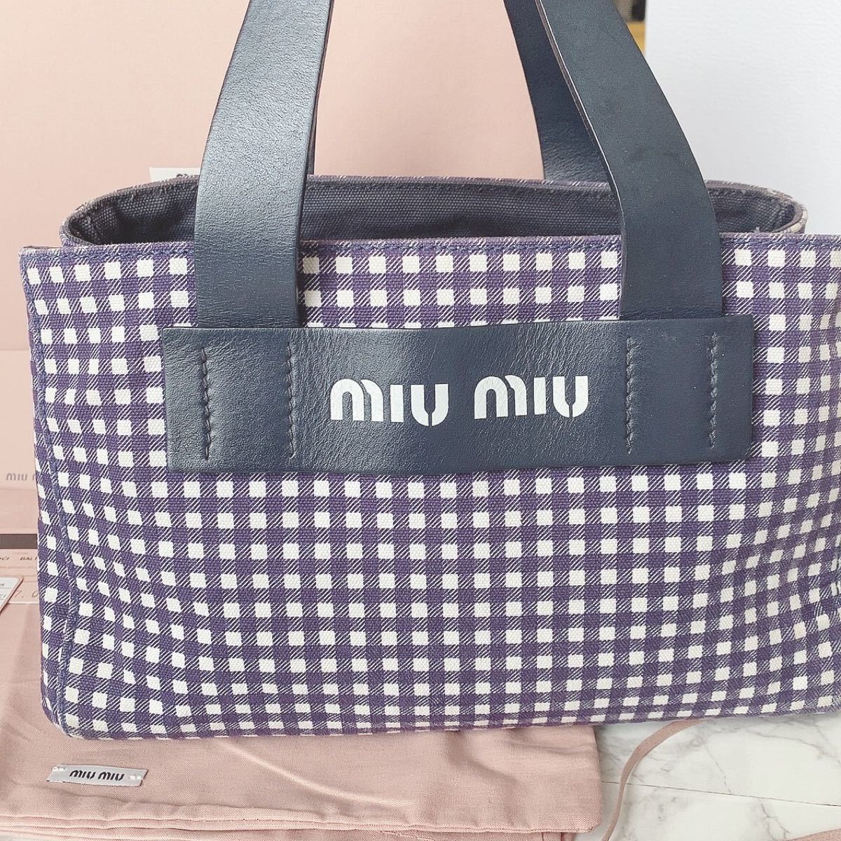 最終値下げ!ほぼ新品! miumiu ミュウミュウ カナパ バッグ チェック