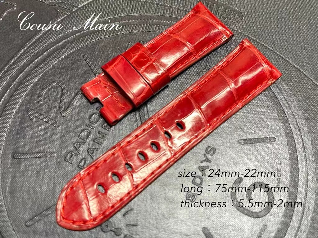 CousuMain】24mm-22mm シャイニングアリゲーター×特殊防水ラバーレザー