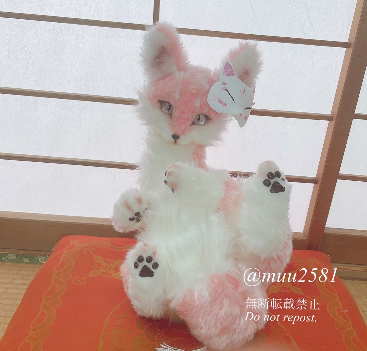 muu アートドール 稲荷狐 狐 キツネ ぬいぐるみ ハンドメイド