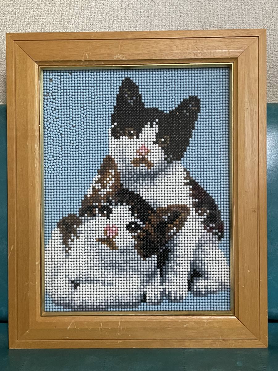  free shipping frame goods pretty . cat beads . amount size 41cm x 50cm. cat cat dot . present-day art beads art 