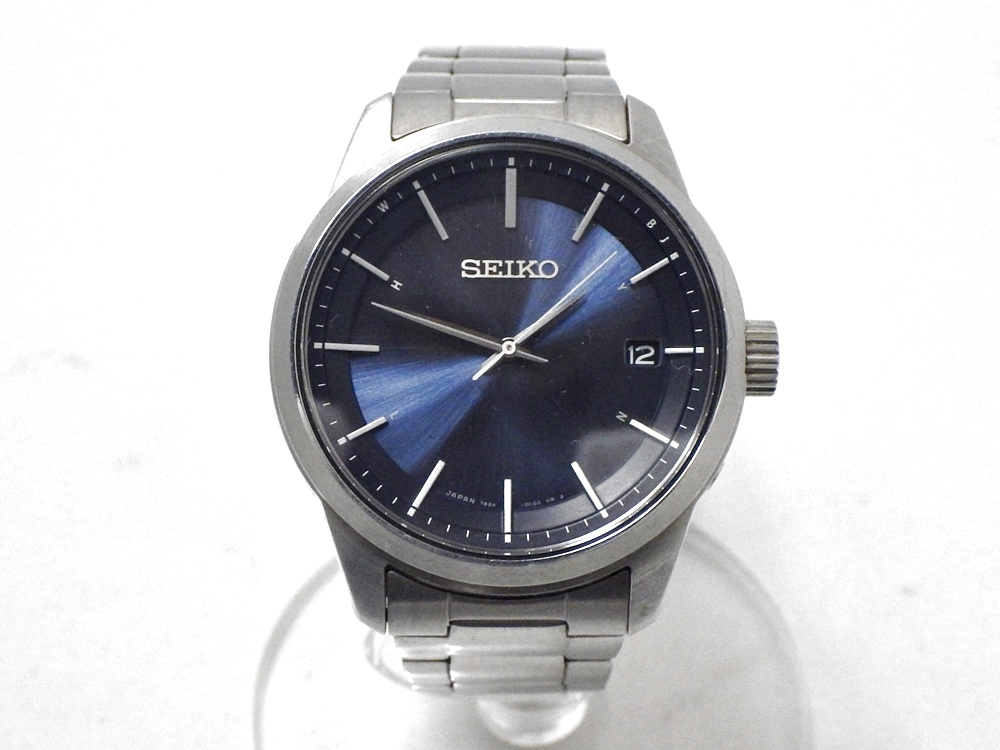 ★1円スタート 中古 不動品 SEIKO セイコー 7B24-0BJ0 電波ソーラー 腕時計 ブラック 文字盤 黒 デイト SEIKO セイコー スピリット 7B24-0BJ0 電波ソーラー 腕時計 不動 動作