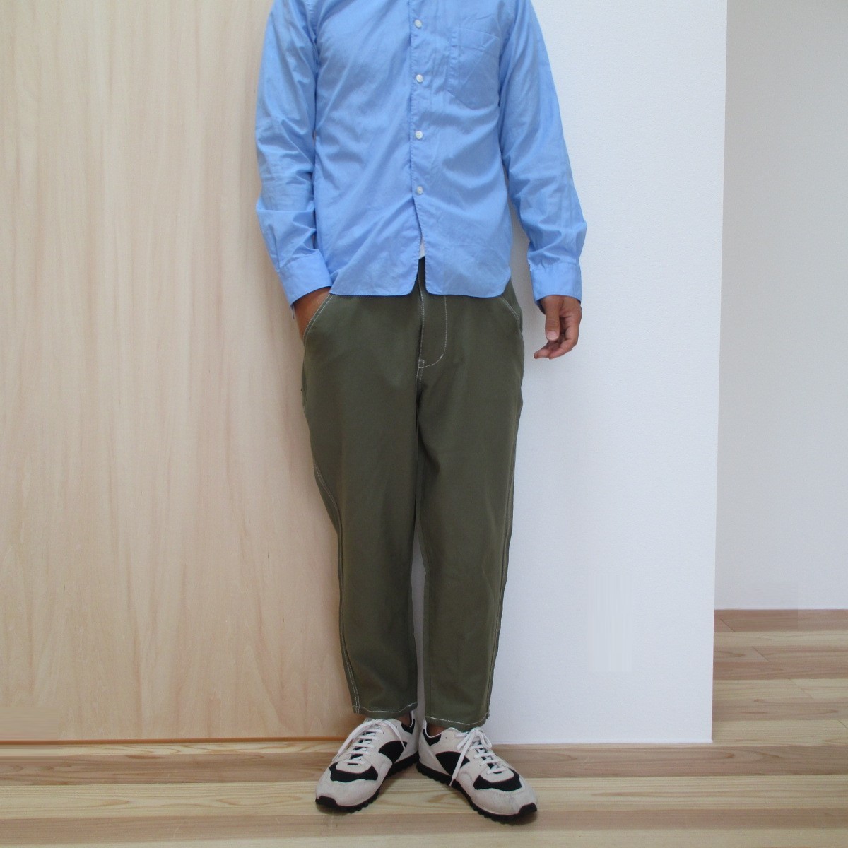 COMME des GARCONS SHIRT ポリ縮絨ワークパンツ カーキ S COMME des GARCONS SHIRT ポリ縮絨ワークパンツ カーキ S
