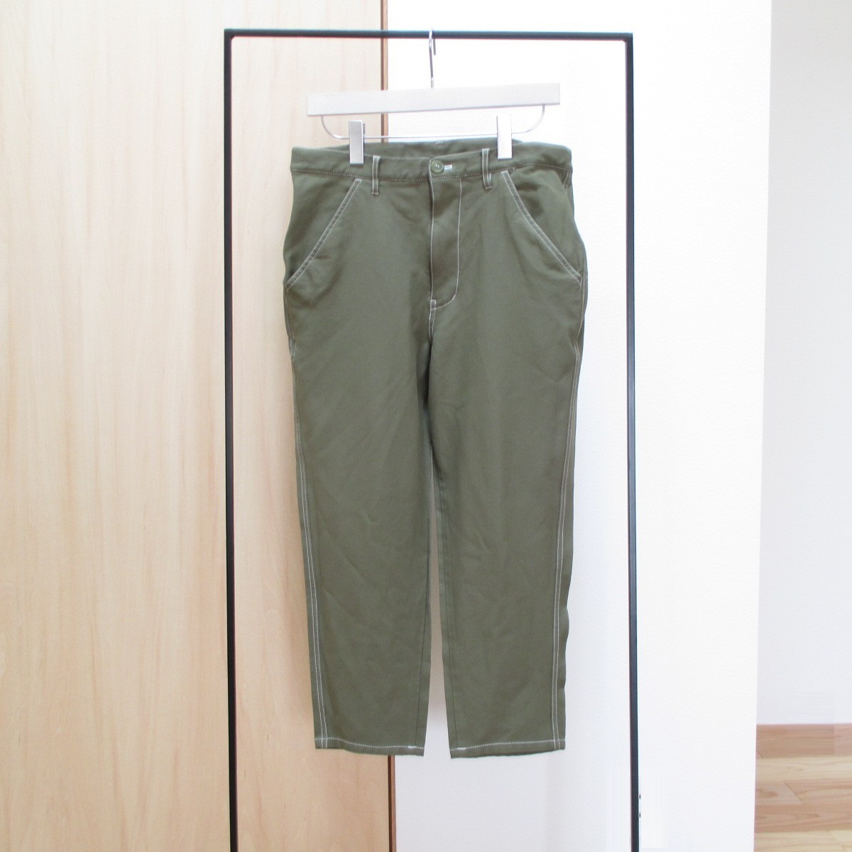 COMME des GARCONS SHIRT ポリ縮絨ワークパンツ カーキ S COMME des GARCONS SHIRT ポリ縮絨ワークパンツ カーキ S