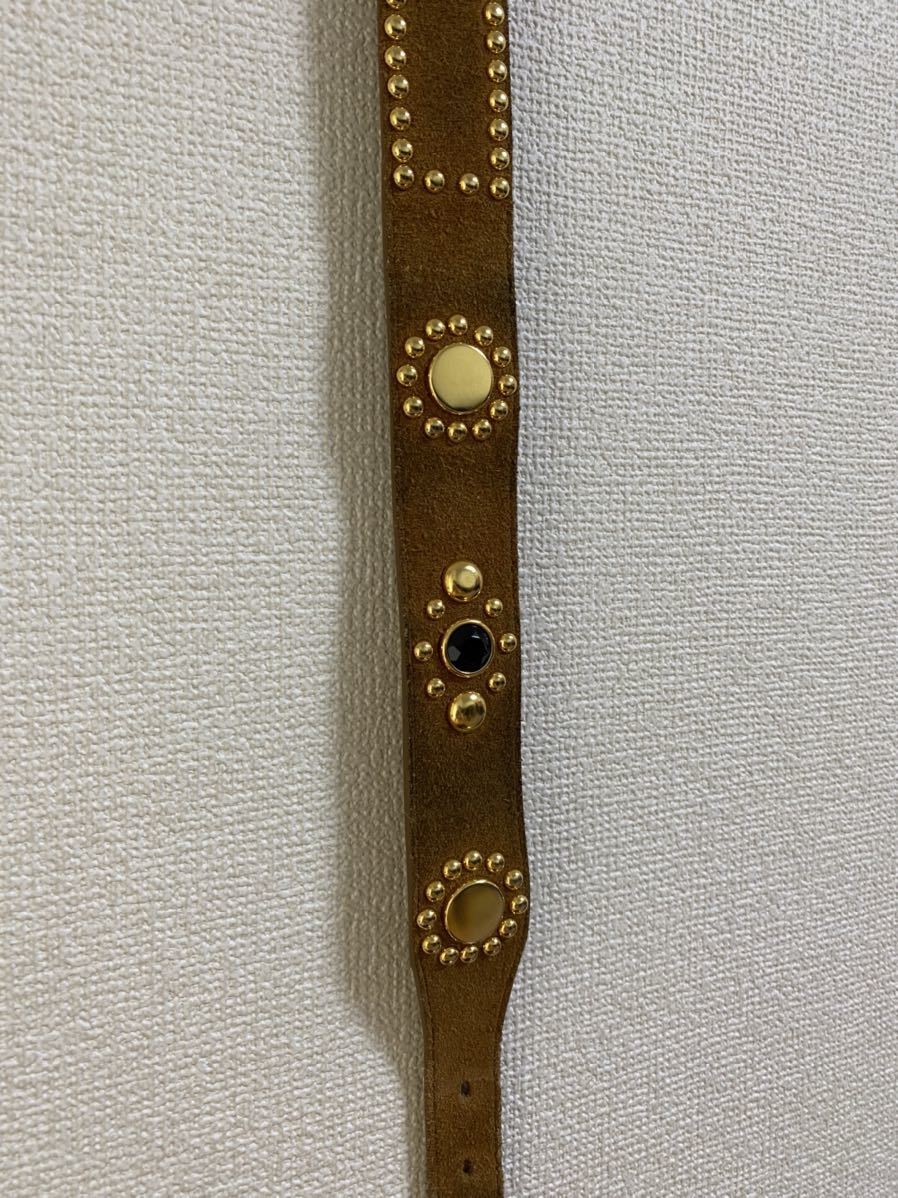 【5525gallery × PORTER 5525ギャラリー ポーター スタッズベルト 30 茶 ブラウン スエード レザー 本革 BELT 吉田カバン タンカー】_画像5