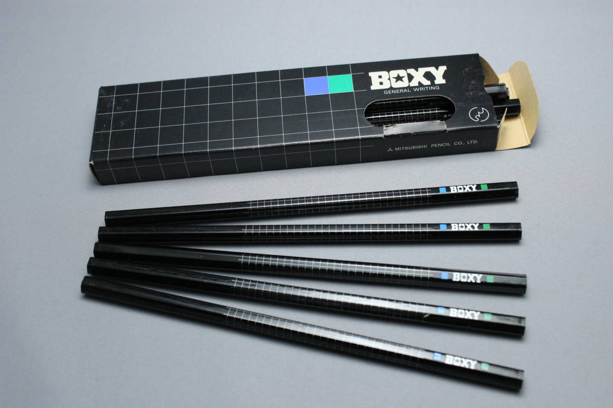 昭和レトロ　三菱鉛筆　BOXY 鉛筆　HB　ブラック　1ダース　未使用　廃番　当時物_画像8