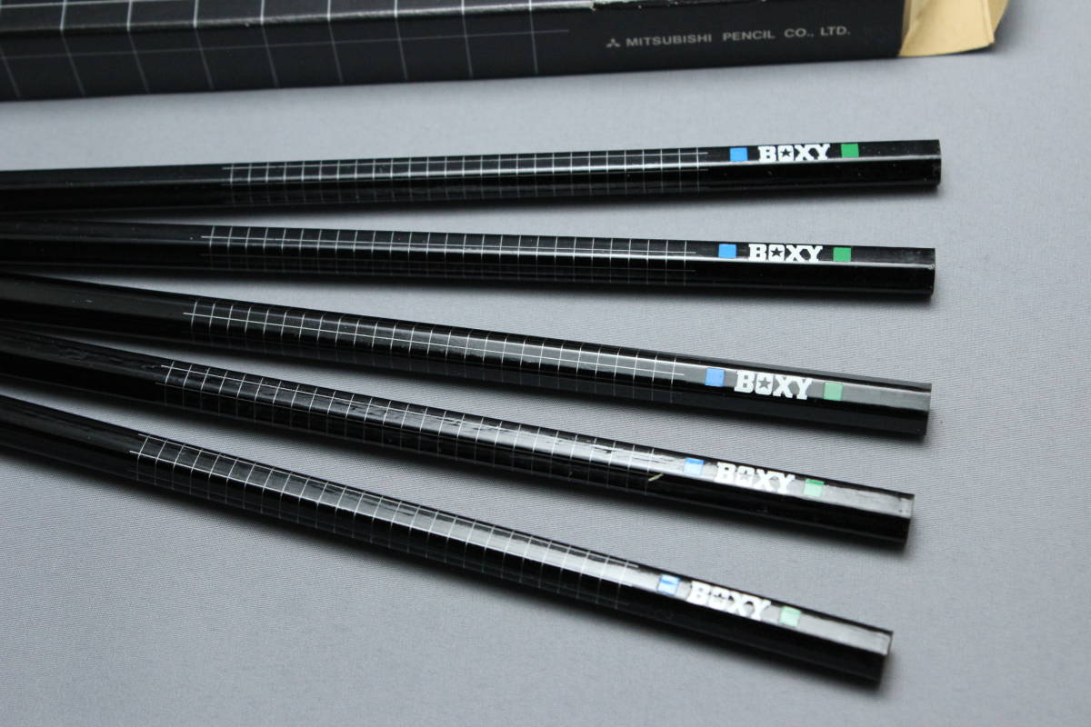 昭和レトロ　三菱鉛筆　BOXY 鉛筆　HB　ブラック　1ダース　未使用　廃番　当時物_画像10