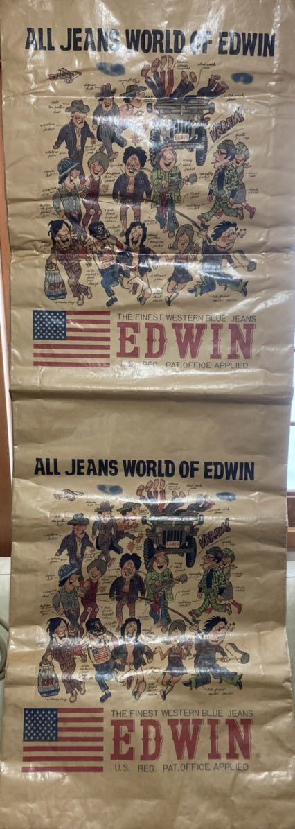当時物 アメリカ製 エドウィン EDWIN 店頭什器 非売品 バナー 看板 USA 一点物 vintage ビンテージ