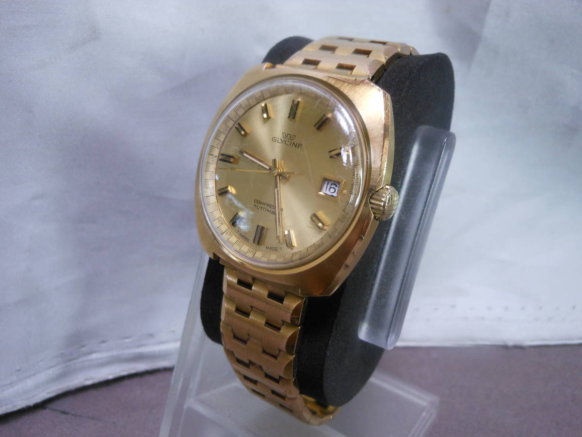 GLYCINE/グリシン】SWISS製 332.112 自動巻き/ ゴールドカラー GLYCINE/グリシン】SWISS製 332.112 自動巻き/ ゴールドカラー