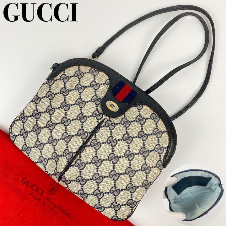 美品□GUCCI グッチ ショルダーバッグ シェリーライン GG柄 インター