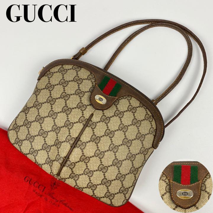 美品□GUCCI グッチ ショルダーバッグ シェリーライン GG柄 インター