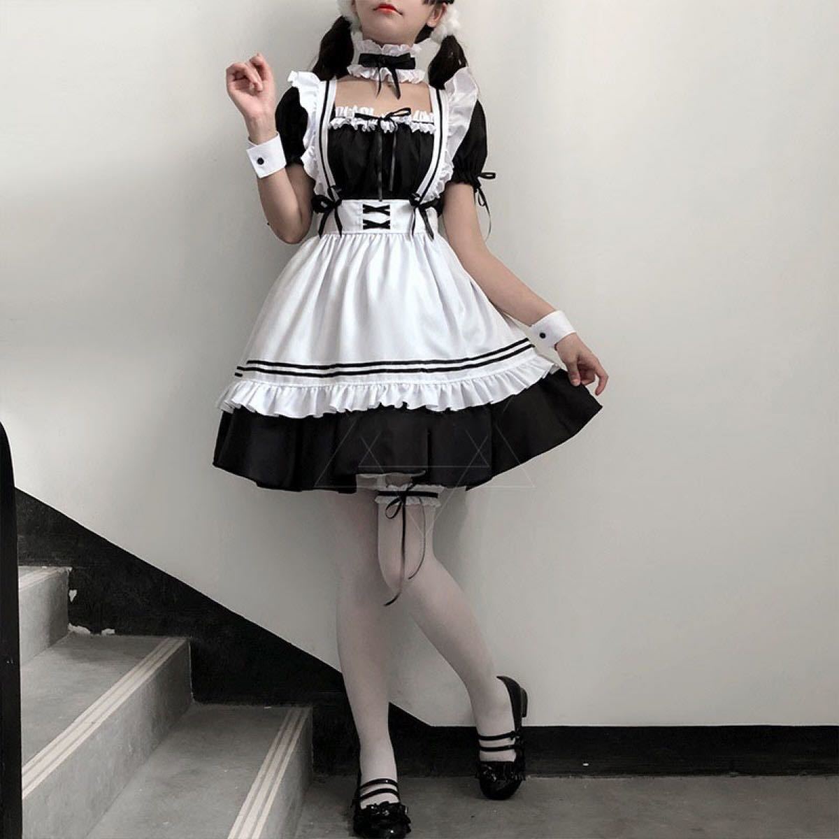 メイド服 コスプレ ゴスロリ　コスチューム セクシー 可愛い かわいい  ワンピース 6L